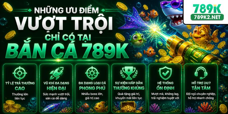 Những ưu điểm vượt trội chỉ có tại bắn cá 789K