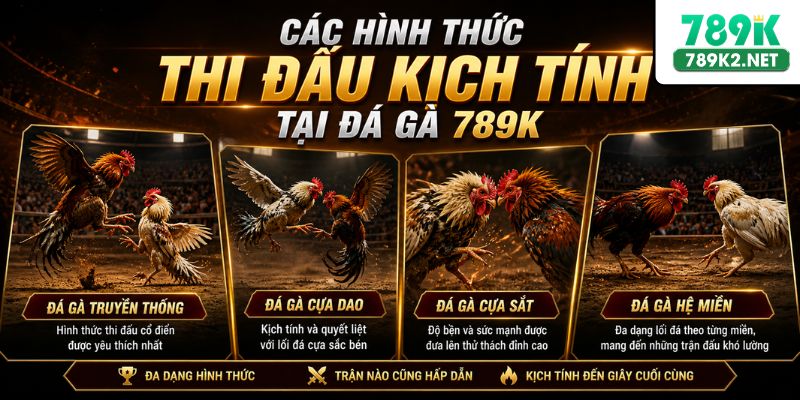 Các hình thức thi đấu kịch tính tại đá gà 789K