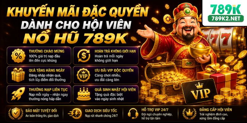 Khuyến mãi đặc quyền dành cho hội viên nổ hũ 789K