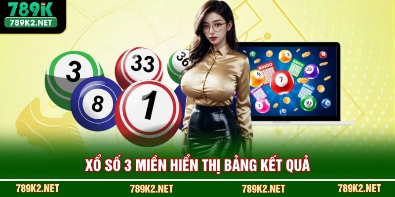 Xổ số 3 miền hiển thị bảng kết quả